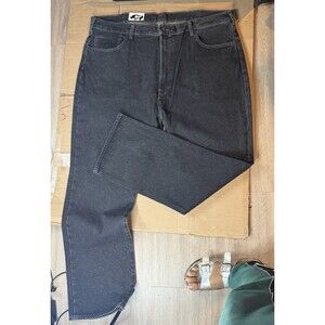 MP collection Men's Dark Grey Straight Denim Jeans Cotton 5-Pocket Button Zip